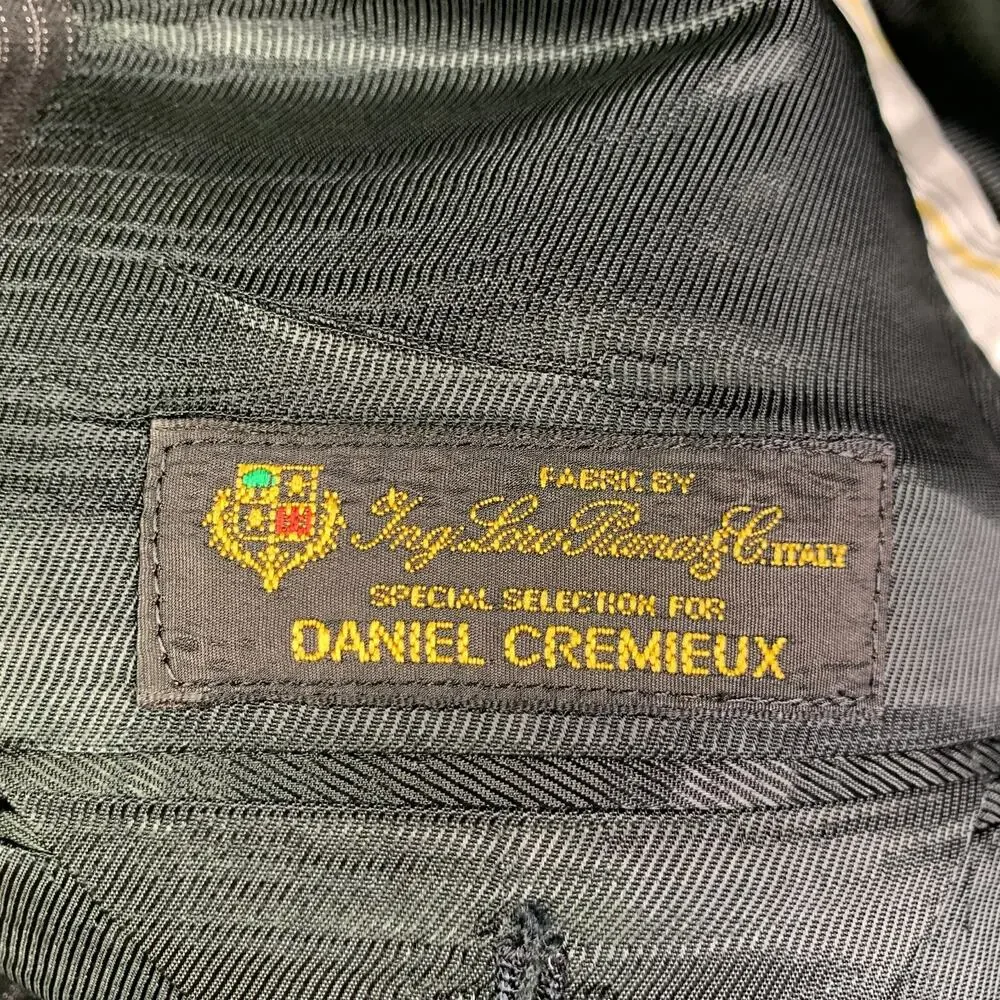 Daniel Cremieux Loro Piana Suit Jacket 42L Black Striped Mens
